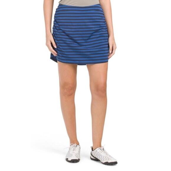 G/FORE Navy and Blue Striped Golf Skort Back Pocket Attached Briefs Women's XL - Picture 1 of 9